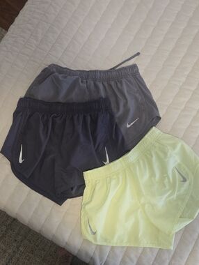 Nike Dri-FIT Running Shorts Trio - Black, Gray, Neon Yellow